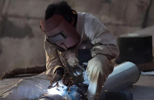 workers are welding titanium workers are welding titanium